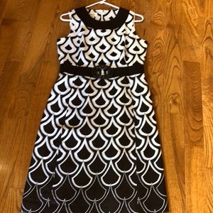 Brown and white summer dress